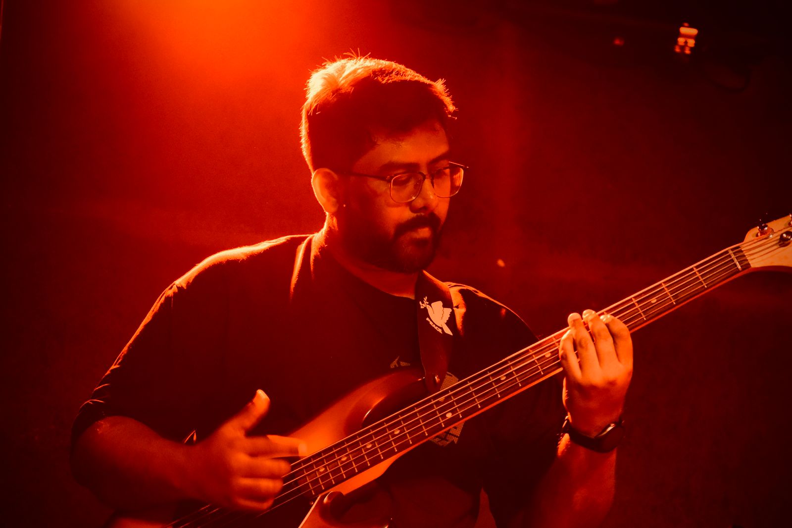 Ashish playing bass